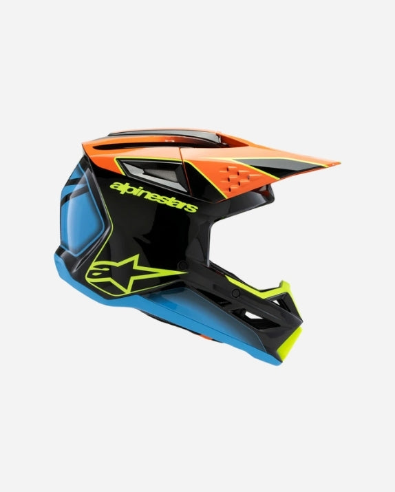 Casque enfant Alpinestars Supertech M3 Frayece06 - Noir/Orange/Jaune Fluo Brillant