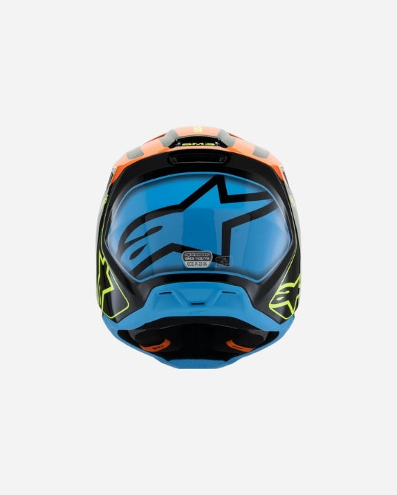 Casque enfant Alpinestars Supertech M3 Frayece06 - Noir/Orange/Jaune Fluo Brillant
