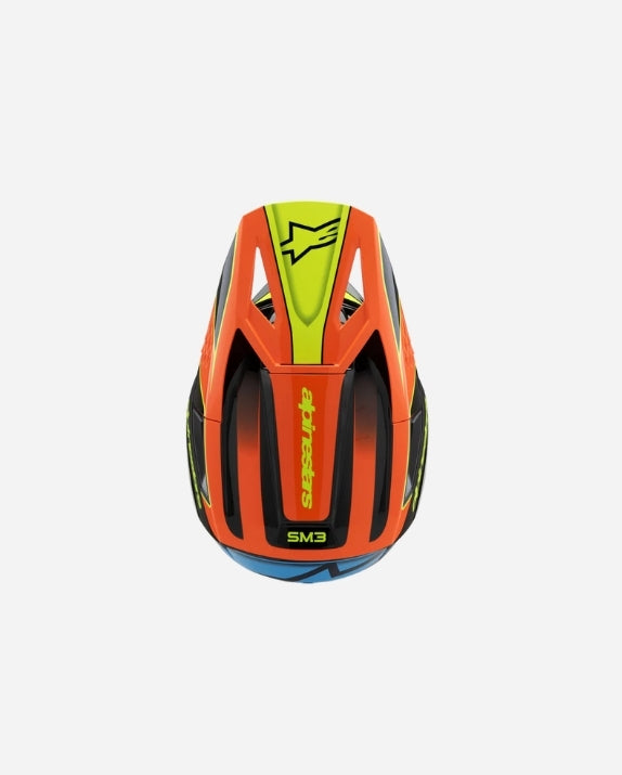 Casque enfant Alpinestars Supertech M3 Frayece06 - Noir/Orange/Jaune Fluo Brillant