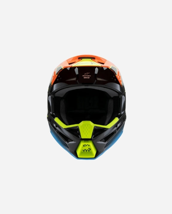 Casque enfant Alpinestars Supertech M3 Frayece06 - Noir/Orange/Jaune Fluo Brillant