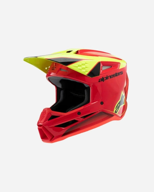 Casque enfant Alpinestars Supertech M3 Fray ece06 - Rouge/Jaune Fluo/Noir Brillant