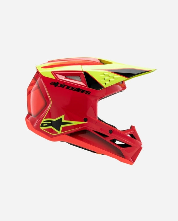 Casque enfant Alpinestars Supertech M3 Fray ece06 - Rouge/Jaune Fluo/Noir Brillant