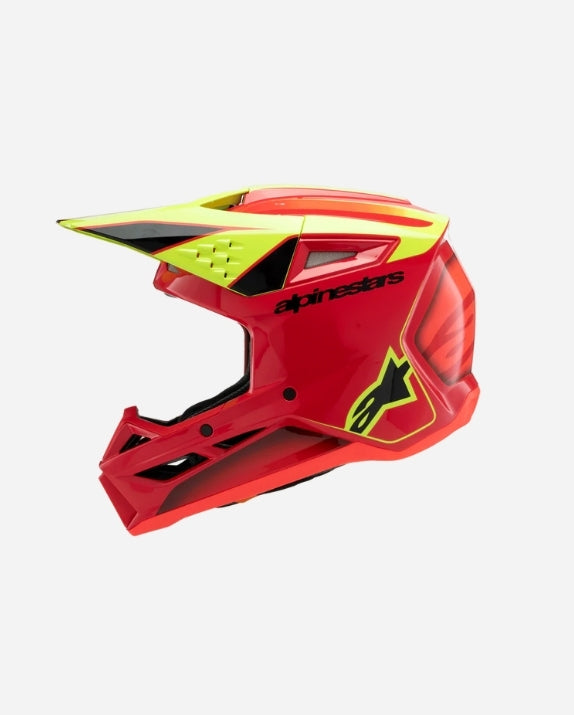 Casque enfant Alpinestars Supertech M3 Fray ece06 - Rouge/Jaune Fluo/Noir Brillant