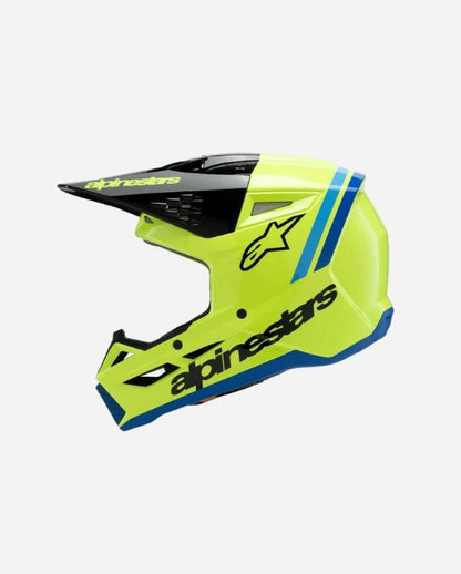 Casque enfant Alpinestars Supertech M3 Radium ece06 - Jaune Fluo/Noir/Bleu Brillant