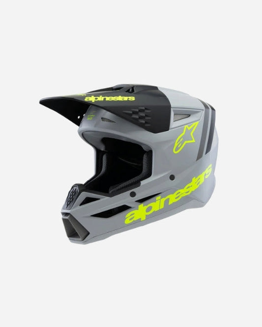 Casque enfant Alpinestars Supertech M3 Radium ece06 - Gris/Noir/Jaune Fluo Mat