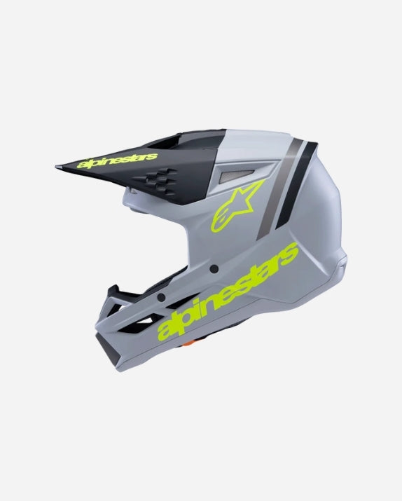 Casque enfant Alpinestars Supertech M3 Radium ece06 - Gris/Noir/Jaune Fluo Mat