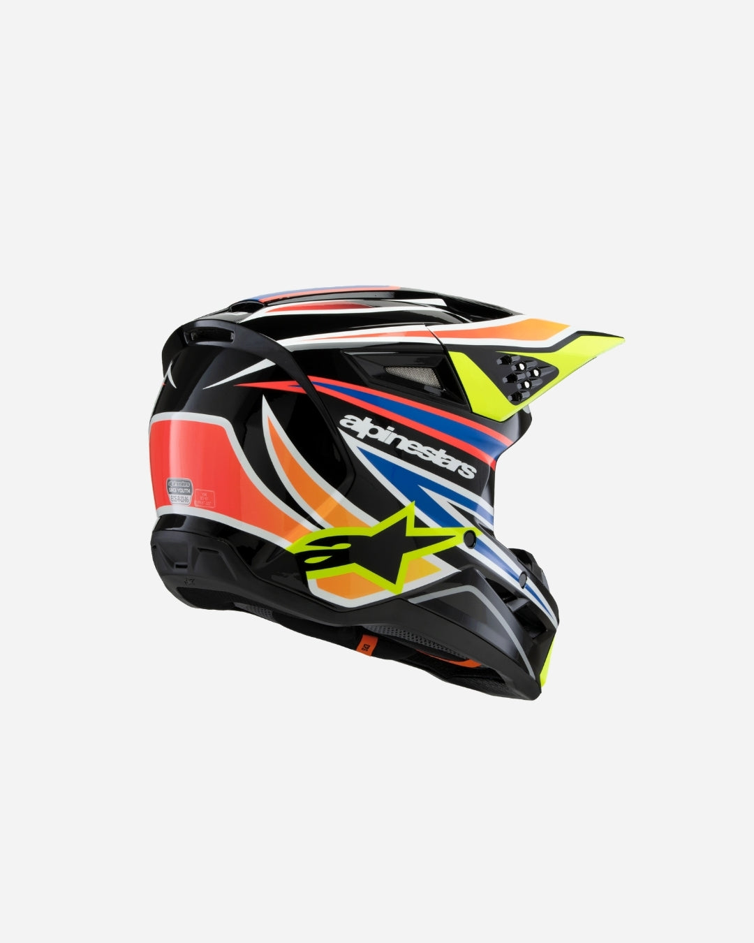 Casque enfant Alpinestars Supertech M3 Wurx ece06 - Noir/Jaune Fluo/Bleu/Rouge Brillant