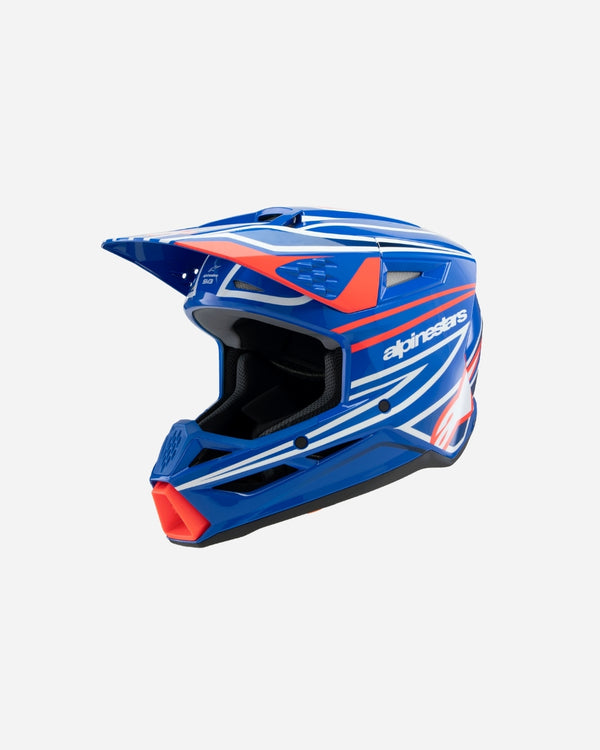 Casque enfant Alpinestars Supertech M3 Wurx ece06 - Bleu/Rouge/Blanc/Noir Brillant