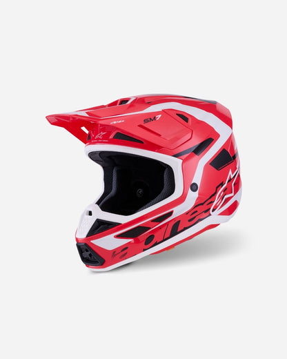 Casque Alpinestars Supertech M7 Deed ece06 - Rouge/Noir/Blanc Brillant