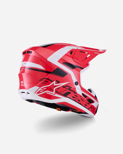 Casque Alpinestars Supertech M7 Deed ece06 - Rouge/Noir/Blanc Brillant