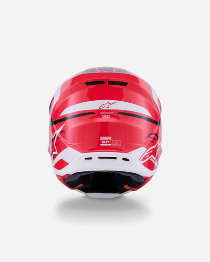 Casque Alpinestars Supertech M7 Deed ece06 - Rouge/Noir/Blanc Brillant