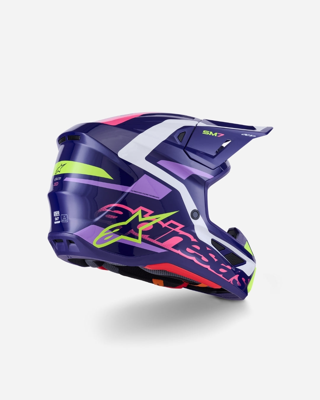 Casque Alpinestars Supertech M7 Deed ece06 - Violet/Rose Brillant