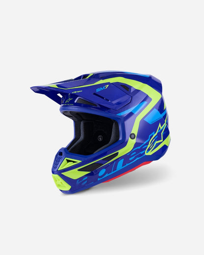 Casque Alpinestars Supertech M7 Deed ece06 - Bleu/Jaune Fluo Brillant