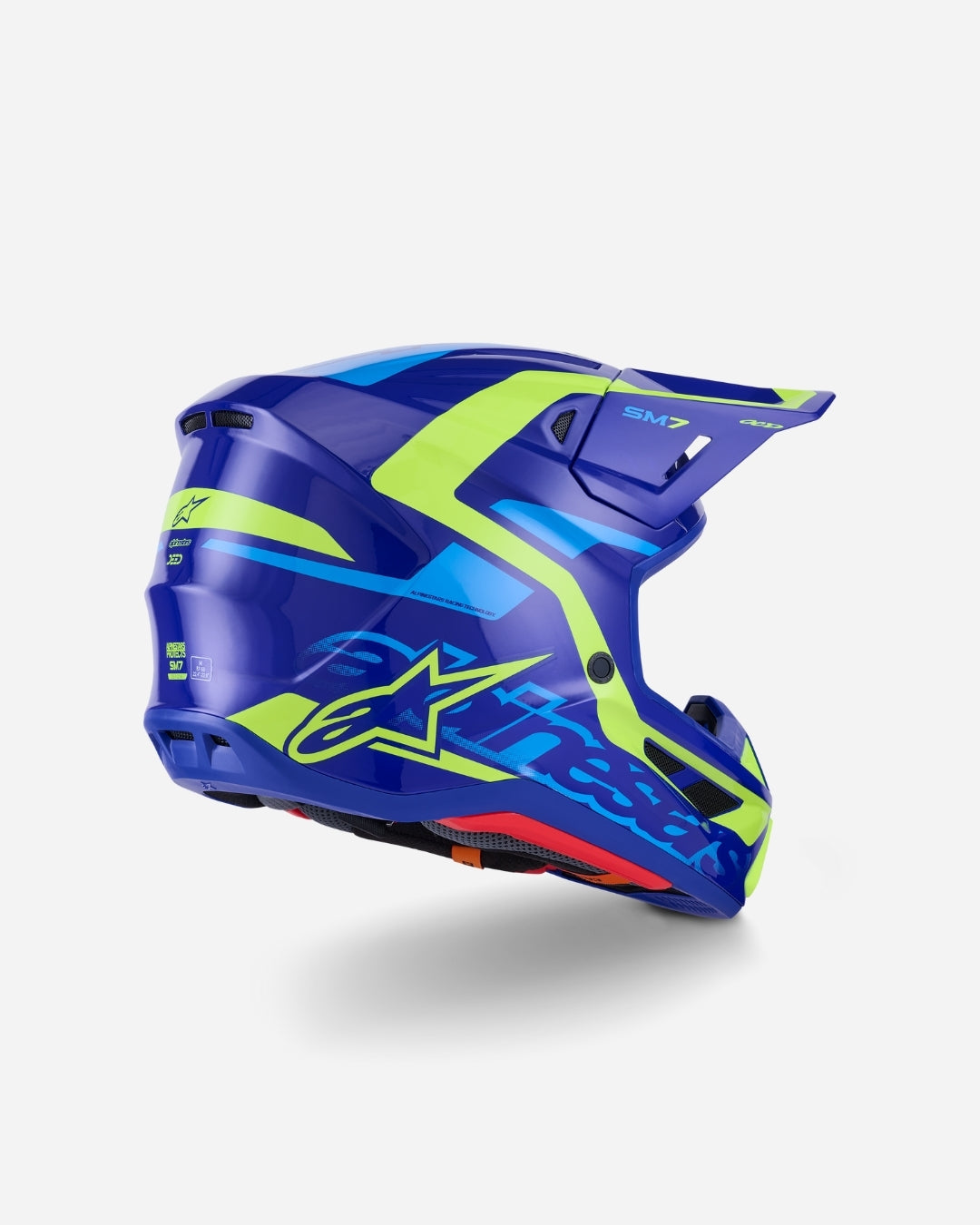 Casque Alpinestars Supertech M7 Deed ece06 - Bleu/Jaune Fluo Brillant