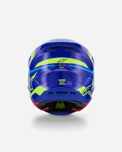 Casque Alpinestars Supertech M7 Deed ece06 - Bleu/Jaune Fluo Brillant