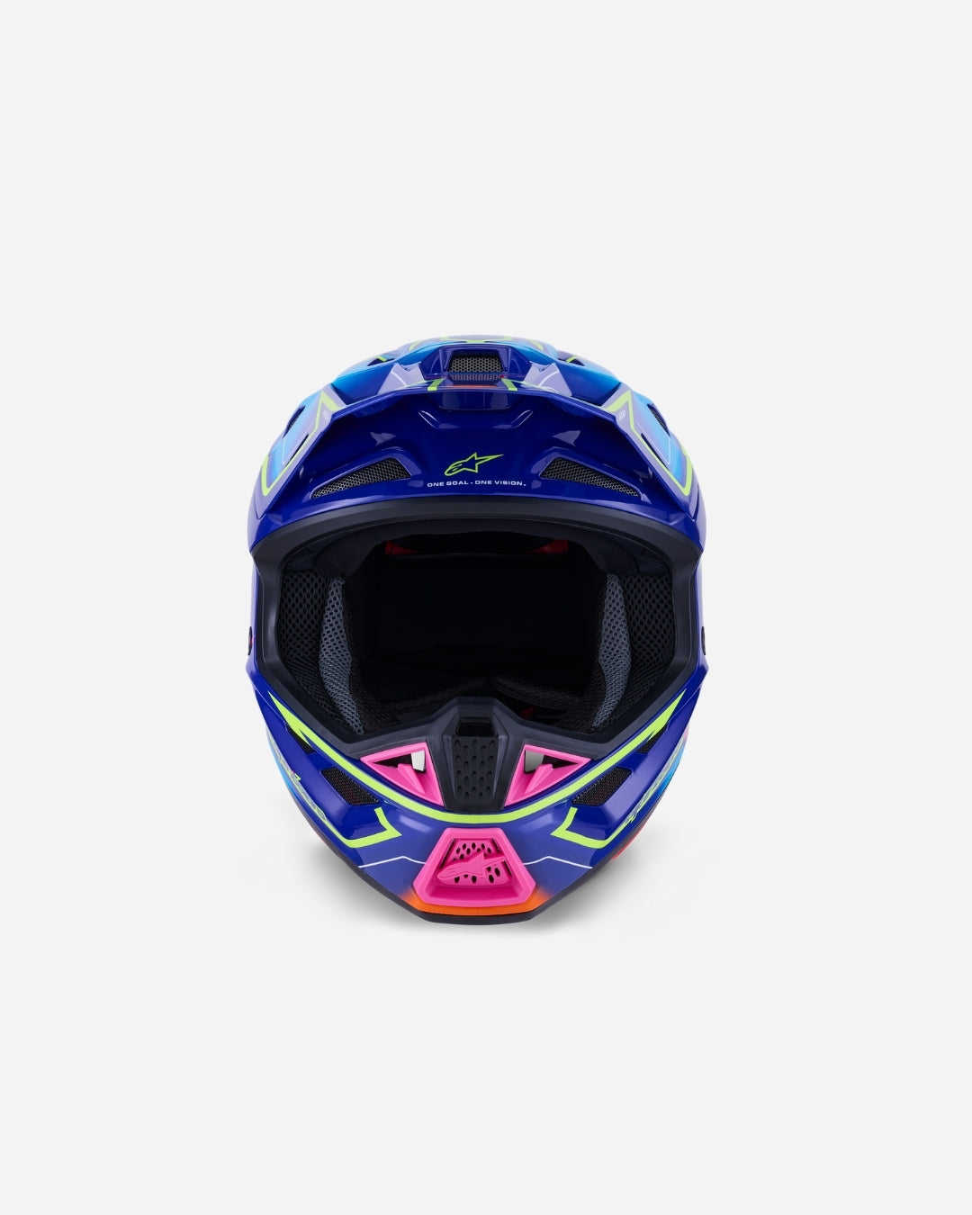 Casque Alpinestars Supertech M7 Cast ece06 - Bleu/Rose/Jaune Fluo Brillant