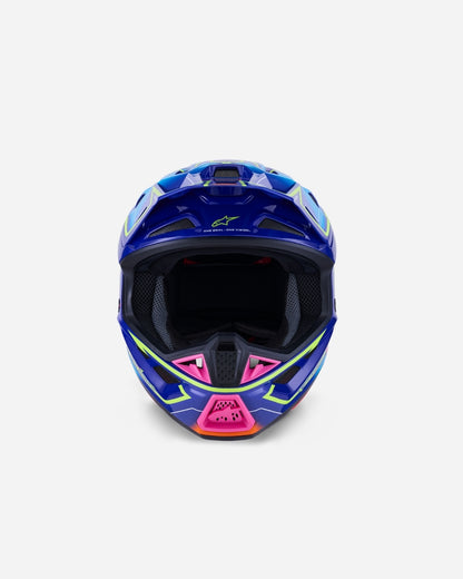 Casque Alpinestars Supertech M7 Cast ece06 - Bleu/Rose/Jaune Fluo Brillant