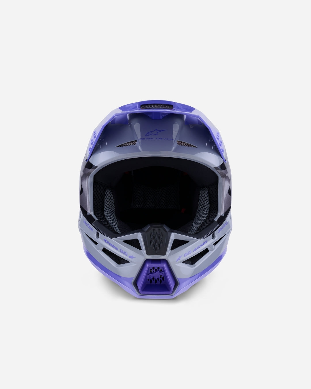 Casque Alpinestars Supertech M3 Jettson ece06 - Gris/Violet/Noir Brillant