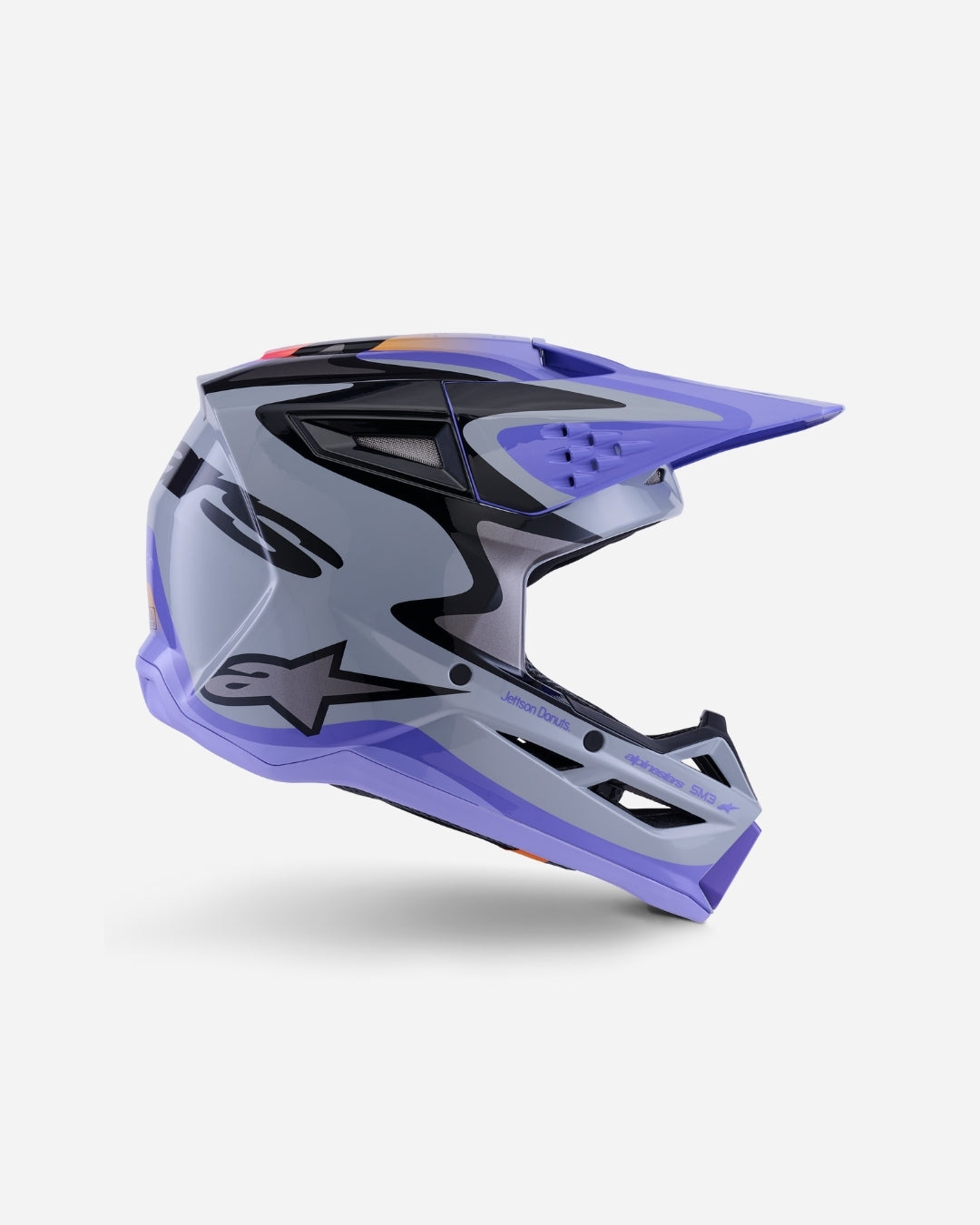 Casque Alpinestars Supertech M3 Jettson ece06 - Gris/Violet/Noir Brillant