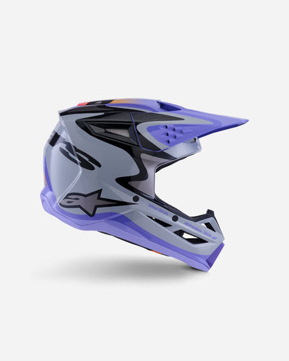 Casque Alpinestars Supertech M3 Jettson ece06 - Gris/Violet/Noir Brillant