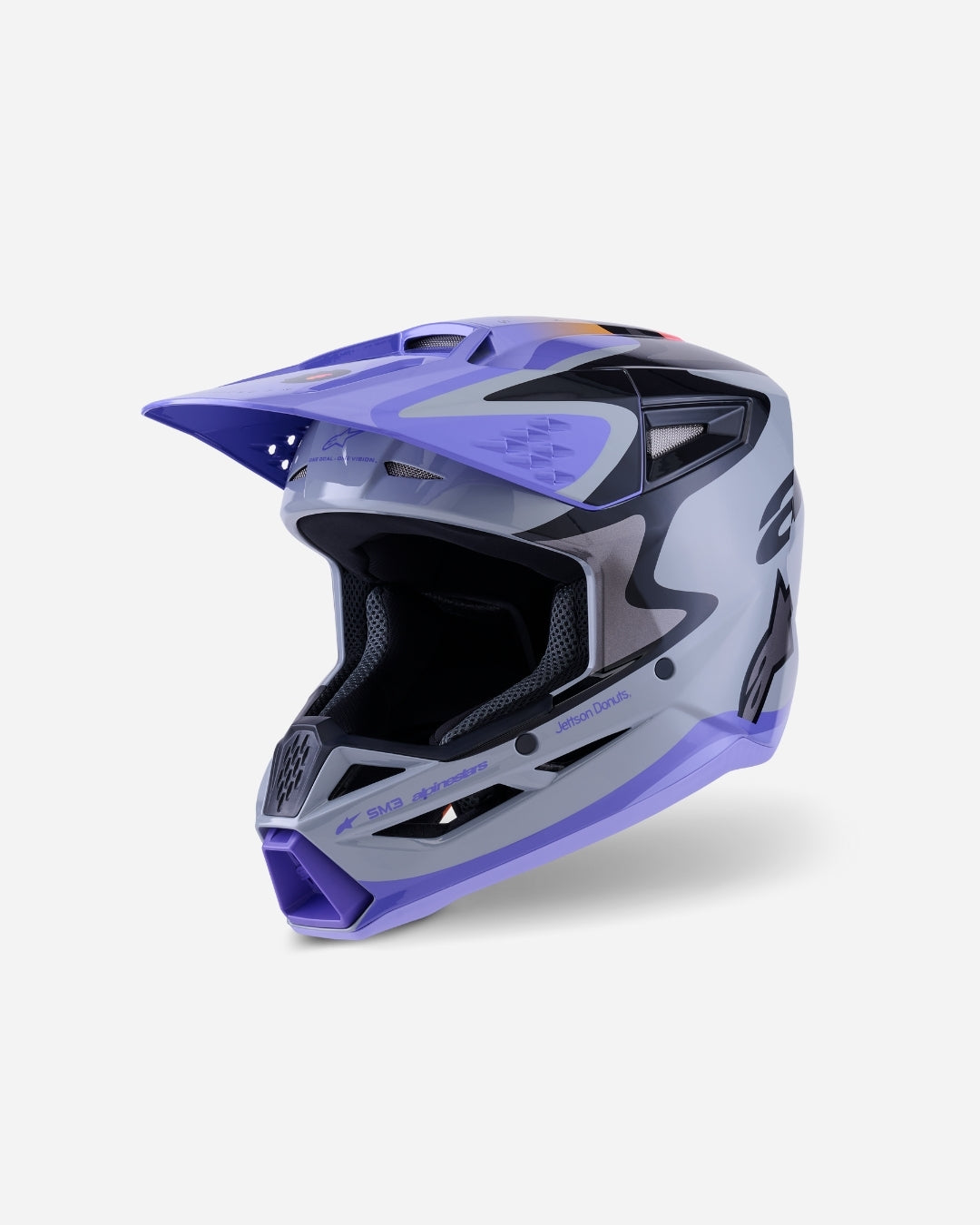 Casque enfant Alpinestars Supertech M3 Jettson ece06 - Gris/Violet/Noir Brillant