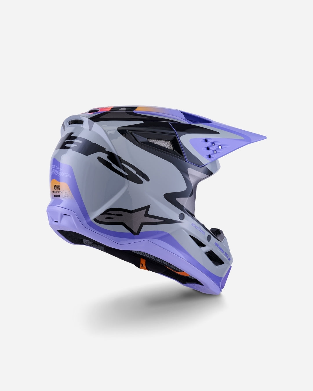 Casque enfant Alpinestars Supertech M3 Jettson ece06 - Gris/Violet/Noir Brillant