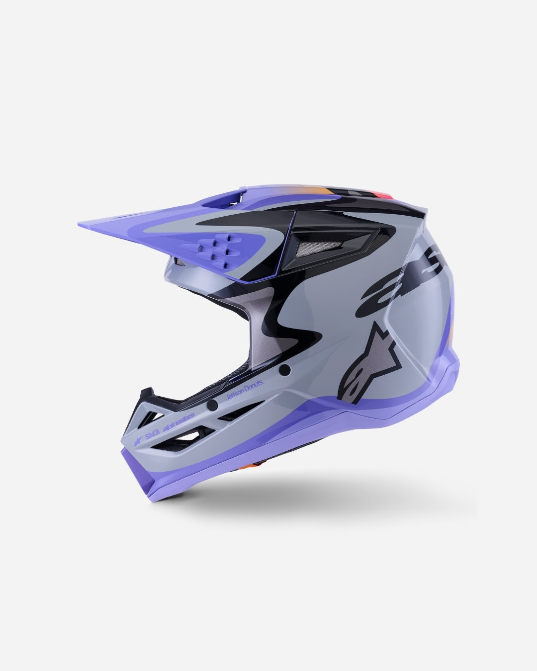 Casque enfant Alpinestars Supertech M3 Jettson ece06 - Gris/Violet/Noir Brillant