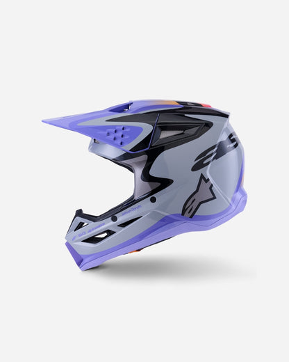 Casque enfant Alpinestars Supertech M3 Jettson ece06 - Gris/Violet/Noir Brillant