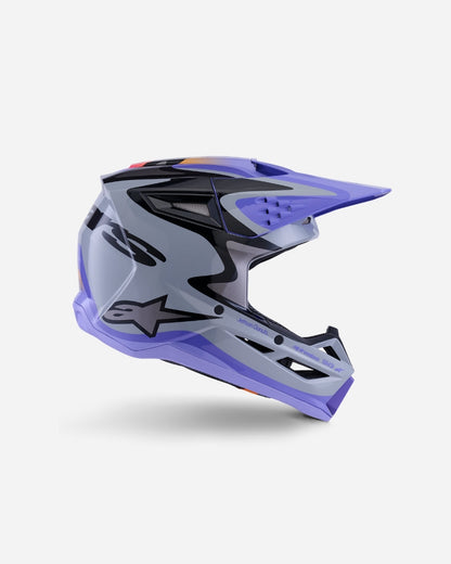 Casque enfant Alpinestars Supertech M3 Jettson ece06 - Gris/Violet/Noir Brillant