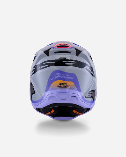 Casque enfant Alpinestars Supertech M3 Jettson ece06 - Gris/Violet/Noir Brillant