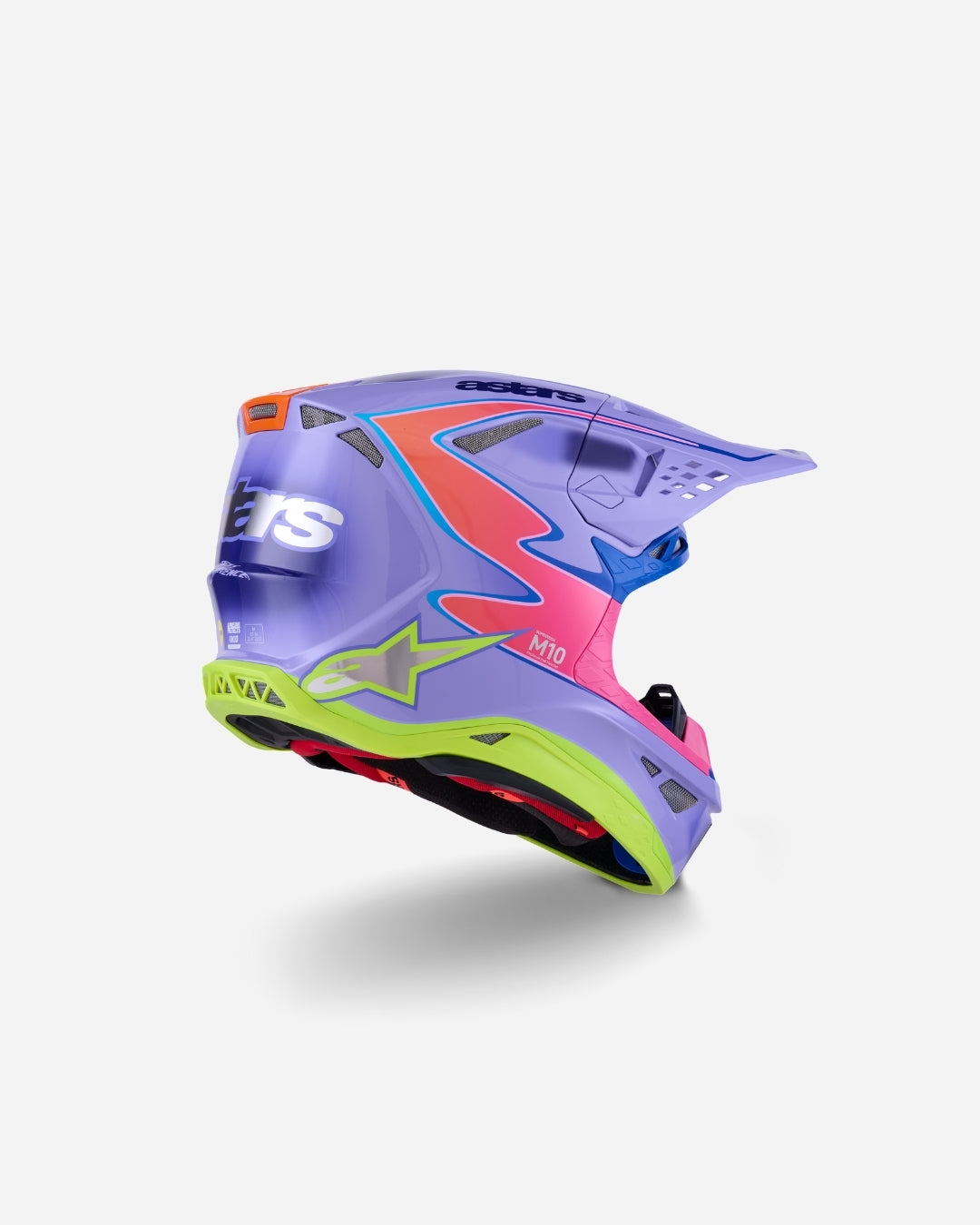 Casque Alpinestars Supertech M10 Jett Lawrence R01Ece06 - Violet/Rose Fluo/Jaune Fluo Brillant