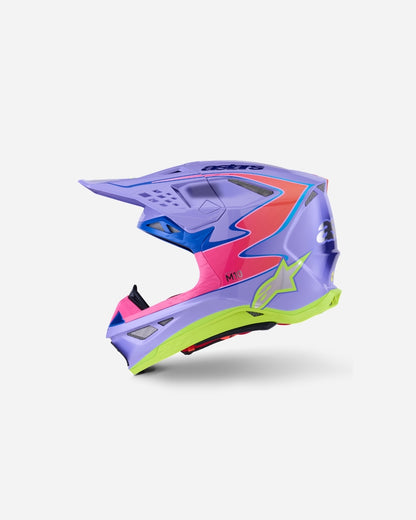 Casque Alpinestars Supertech M10 Jett Lawrence R01Ece06 - Violet/Rose Fluo/Jaune Fluo Brillant