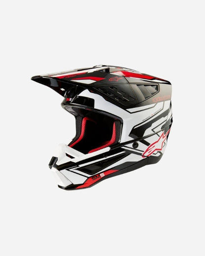 Casque Alpinestars Supertech M5 Action 2 Ece 22.06 - Noir/Blanc/Rouge vif Brillant