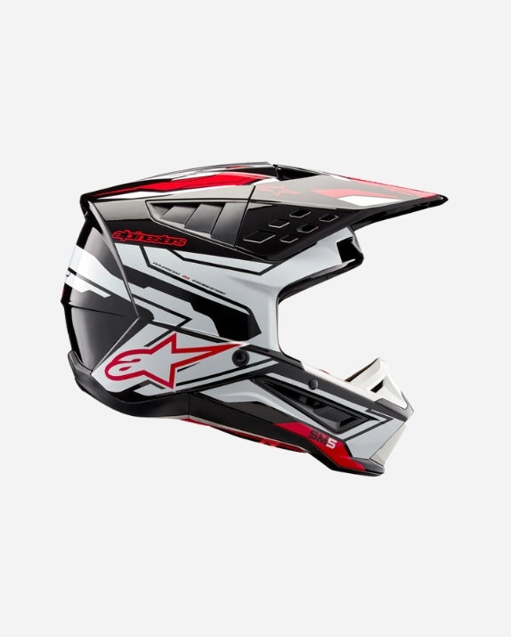 Casque Alpinestars Supertech M5 Action 2 Ece 22.06 - Noir/Blanc/Rouge vif Brillant