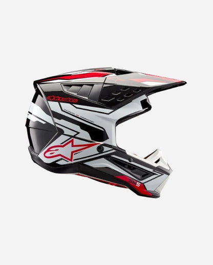 Casque Alpinestars Supertech M5 Action 2 Ece 22.06 - Noir/Blanc/Rouge vif Brillant