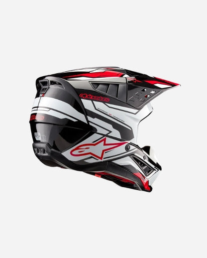 Casque Alpinestars Supertech M5 Action 2 Ece 22.06 - Noir/Blanc/Rouge vif Brillant