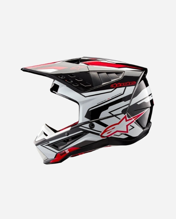 Casque Alpinestars Supertech M5 Action 2 Ece 22.06 - Noir/Blanc/Rouge vif Brillant