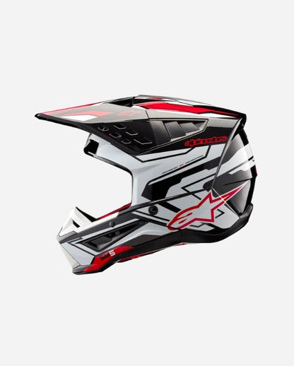 Casque Alpinestars Supertech M5 Action 2 Ece 22.06 - Noir/Blanc/Rouge vif Brillant
