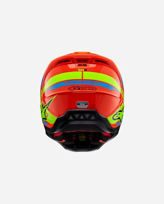 Casque Alpinestars Supertech M5 Action 2 Ece 22.06 - Orange Fluo/Cyan/Jaune Fluo Brillant