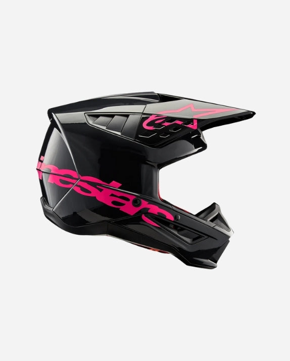 Casque Alpinestars Supertech M5 Corp ece 22.06 - Noir/Rose fuchsia Brillant