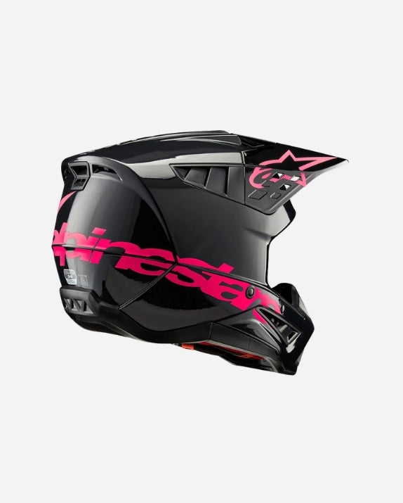 Casque Alpinestars Supertech M5 Corp ece 22.06 - Noir/Rose fuchsia Brillant