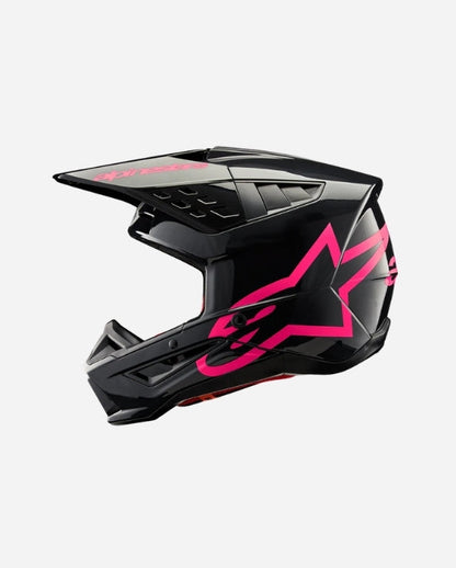 Casque Alpinestars Supertech M5 Corp ece 22.06 - Noir/Rose fuchsia Brillant