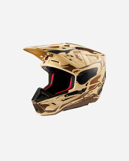 Casque Alpinestars Supertech M5 Mineral ece 22.06 - Marron foncé Kangourou Mat