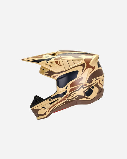 Casque Alpinestars Supertech M5 Mineral ece 22.06 - Marron foncé Kangourou Mat