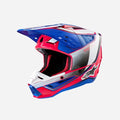 Casco Alpinestars Supertech M5 Sail ece 22.06 - Bianco/Rosa Fucsia/Blu Smalto Lucido