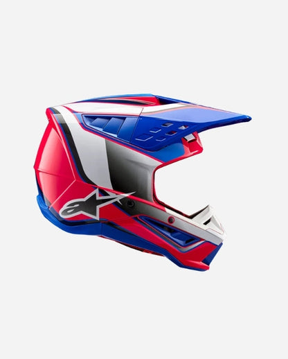 Alpinestars Supertech M5 Sail Helmet ece 22.06 - White/Fuchsia Pink/Glossy Enamel Blue