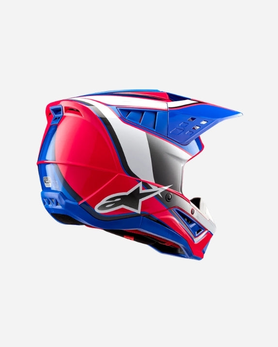 Alpinestars Supertech M5 Sail Helmet ece 22.06 - White/Fuchsia Pink/Glossy Enamel Blue