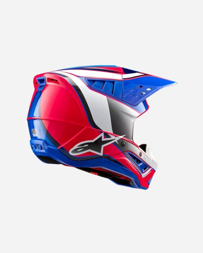 Alpinestars Supertech M5 Sail Helmet ece 22.06 - White/Fuchsia Pink/Glossy Enamel Blue