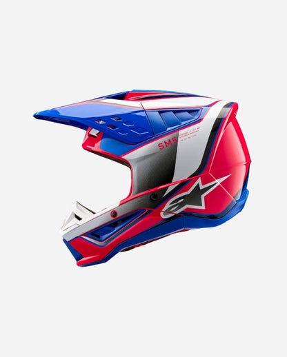 Alpinestars Supertech M5 Sail Helmet ece 22.06 - White/Fuchsia Pink/Glossy Enamel Blue