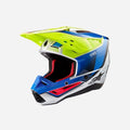 Casco Alpinestars Supertech M5 Sail ece 22.06 - Giallo fluorescente/Blu smalto/Argento brillante